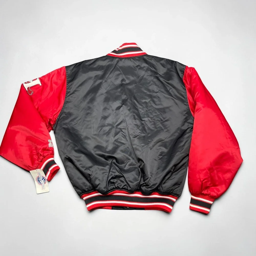 Vintage Deadstock Starter Hickory Crawdads MiLB Satin Varsity Jacket Red Mens S